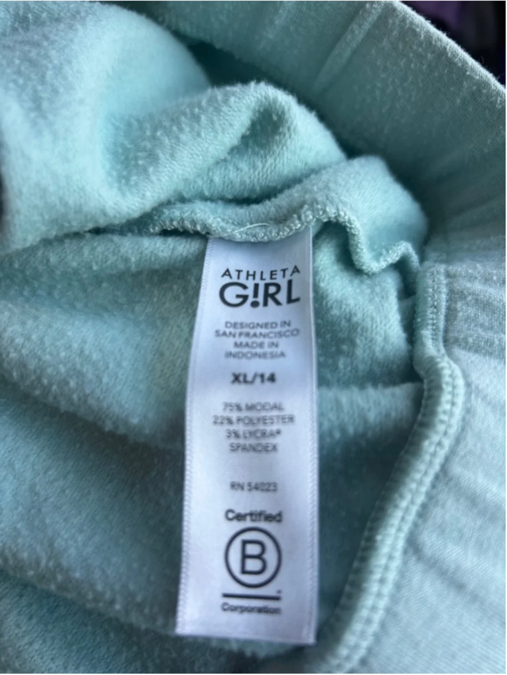 Girls Athleta Girl Kangaroo Pocket Sweatshirt XL Mint